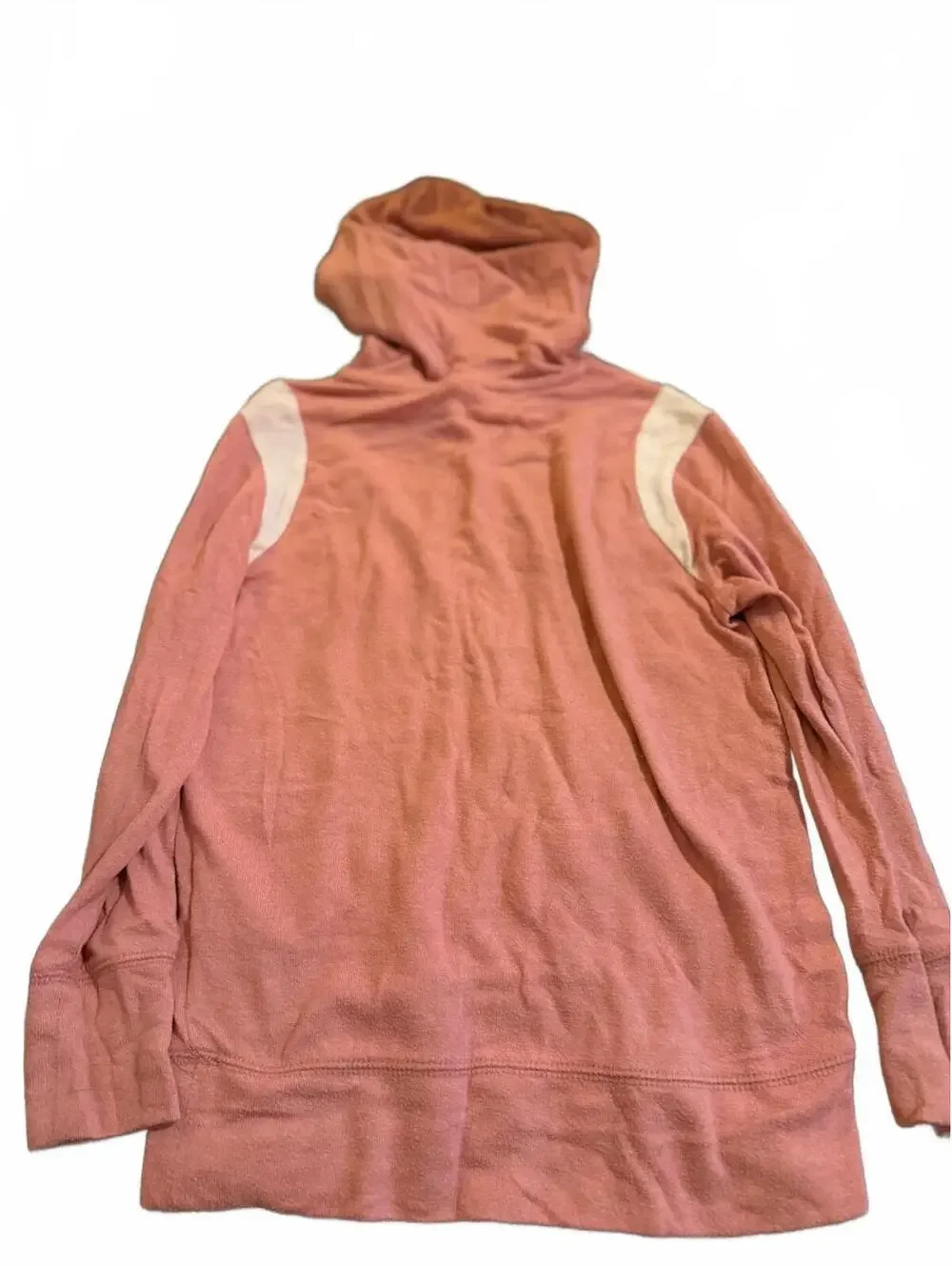 Old Navy Girls' Hooded Sweatshirt Size S (6-7) Pink with White Shoulder Accents